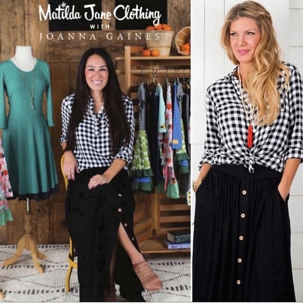 Matilda Jane x Joanna Gaines Magnolia Dreams Buffalo Plaid Tunic Top Size XL
